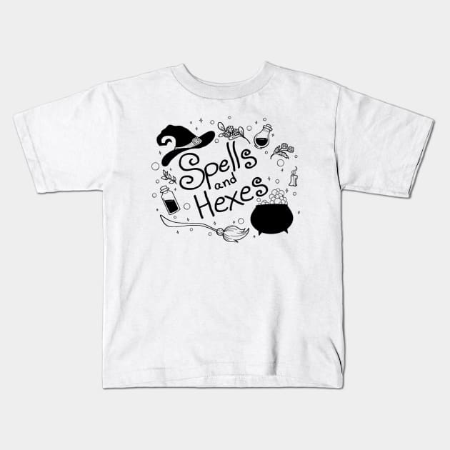 Spells and Hexes Kids T-Shirt by Redheadkls